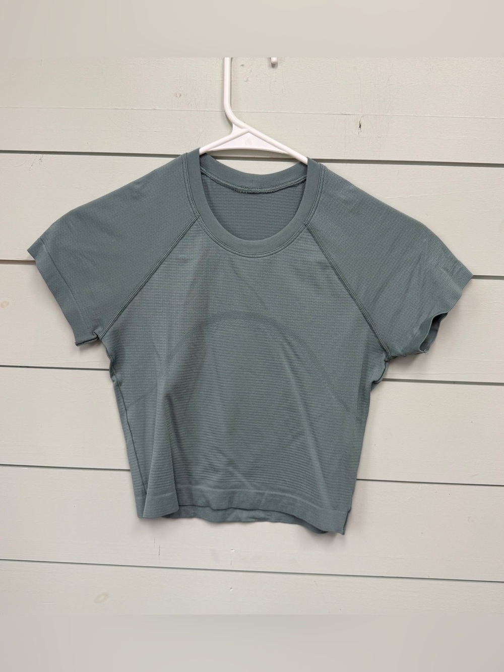 Lululemon cropped swiftly short sleeve shirt dark teal women’s size 4